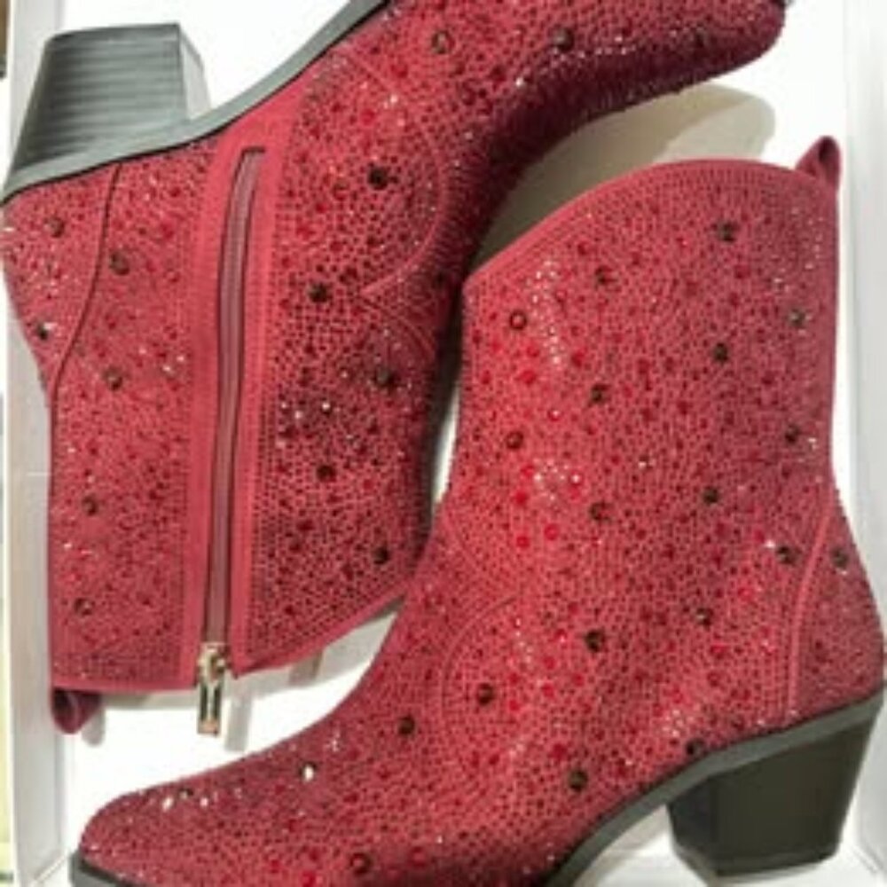 Jessica Simpson Red Heeled Boots - Picture 2 of 4